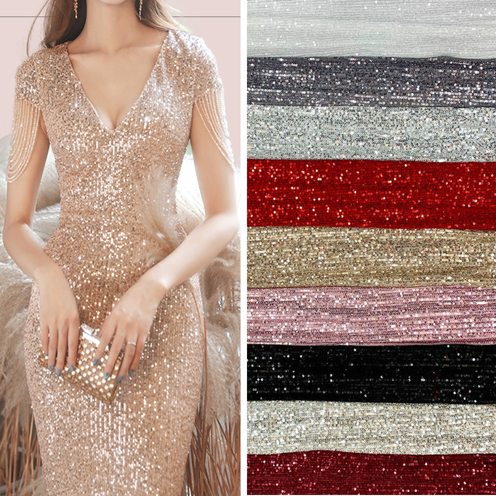 3D Printing On Fabric - 3/5/10หลายืดเลื่อมผ้าวัสดุผ้าเงาชุดเดรสปาร์ตี้ Glitter ผ้าสำหรับเย็บ,โดย Yard