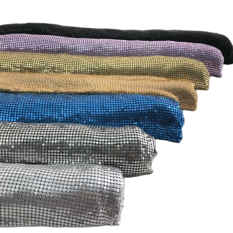 3D Printing On Fabric - ผ้าเลื่อมโลหะอลูมิเนียมสีทองแบบทำมือเย็บผ้าสำหรับงานปาร์ตี้75x45cm