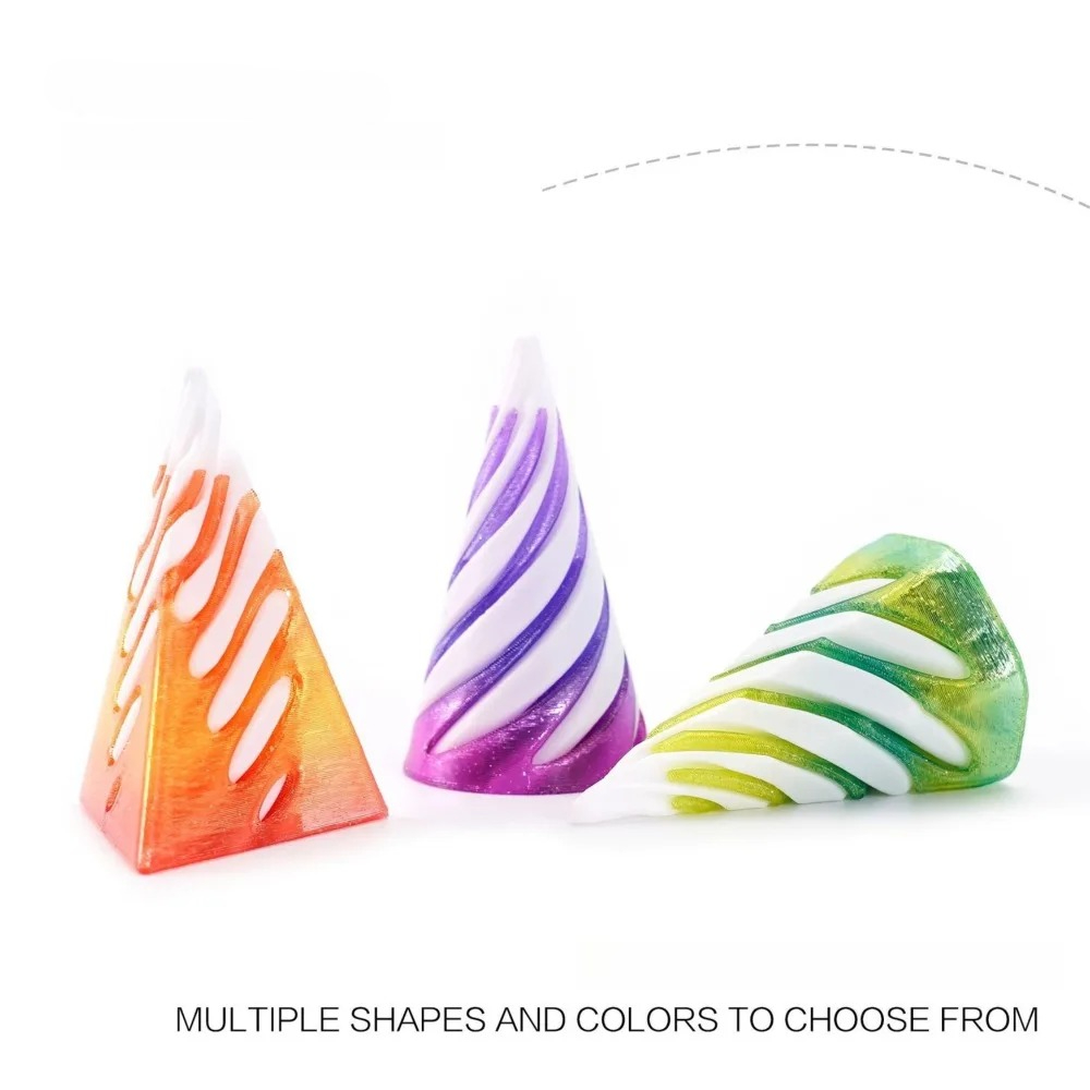 3D Printing Apps - ของเล่นหมุนได้รูปเกลียวพิมพ์ 3 มิติ ช่วยลดความเครียด รูปทรงพีระมิด ของตกแต่งรูปทรงกรวยเกลียว