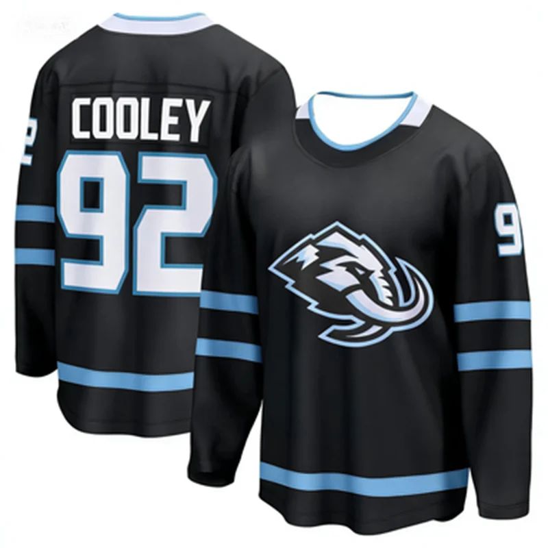 3D Printing Jersey - เสื้อฮอกกี้น้ำแข็งสำหรับเยาวชน สีขาว ตกแต่งด้วยสีดำ/ฟ้าอ่อน เสื้อกีฬาสำหรับพ่อแม่ลูก พิมพ์ลาย 3