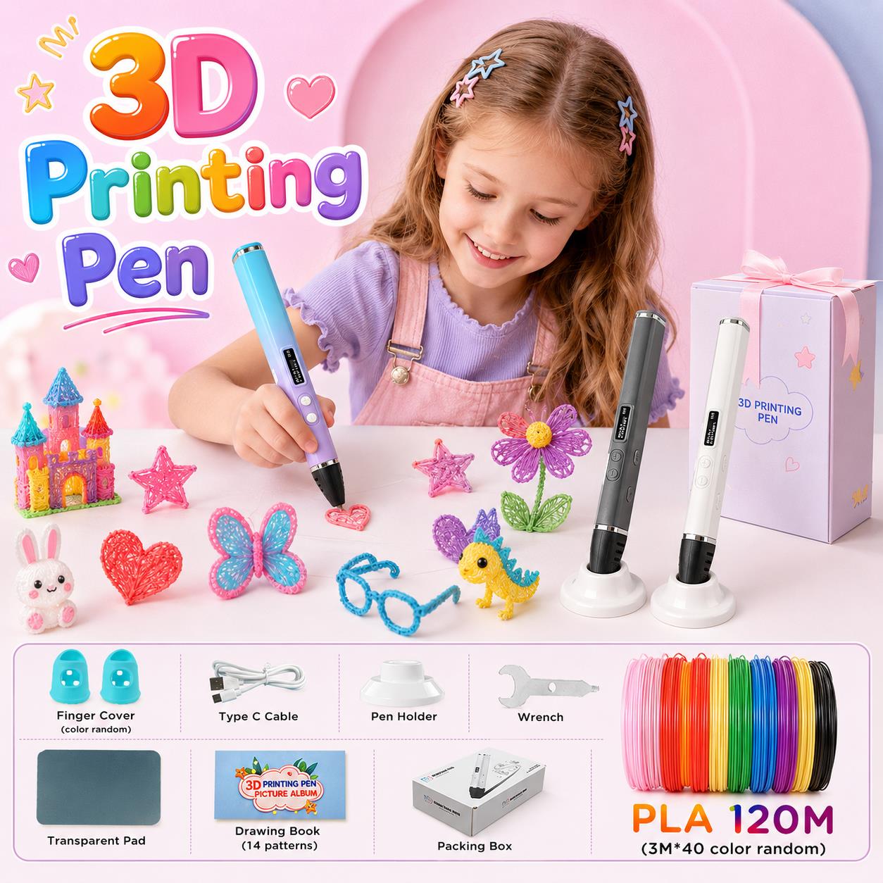 3D Printing Nylon Filament - ปากกาพิมพ์ 3 มิติ สำหรับเด็ก พร้อมพอร์ตชาร์จ Type-C