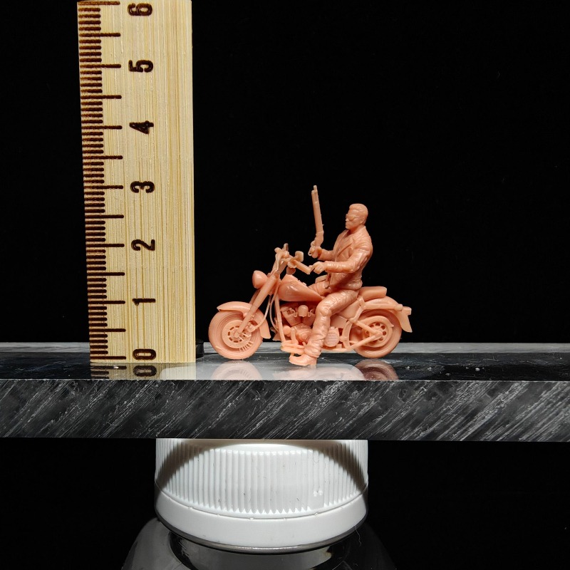 3D Printing Diecast Cars - โมเดลนักขี่มอเตอร์ไซค์ขนาด 1/64 พร้อมฟิกเกอร์มอเตอร์ไซค์ พิมพ์ 3 มิติความละเอียดสูง