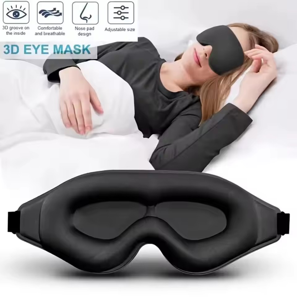3D Printing Mask - หน้ากากปิดตา 3D, หน้ากากปิดตานุ่มสบาย ระบายอากาศได้ดี พร้อมแผ่นรองจมูก, ปรับขนาดได้