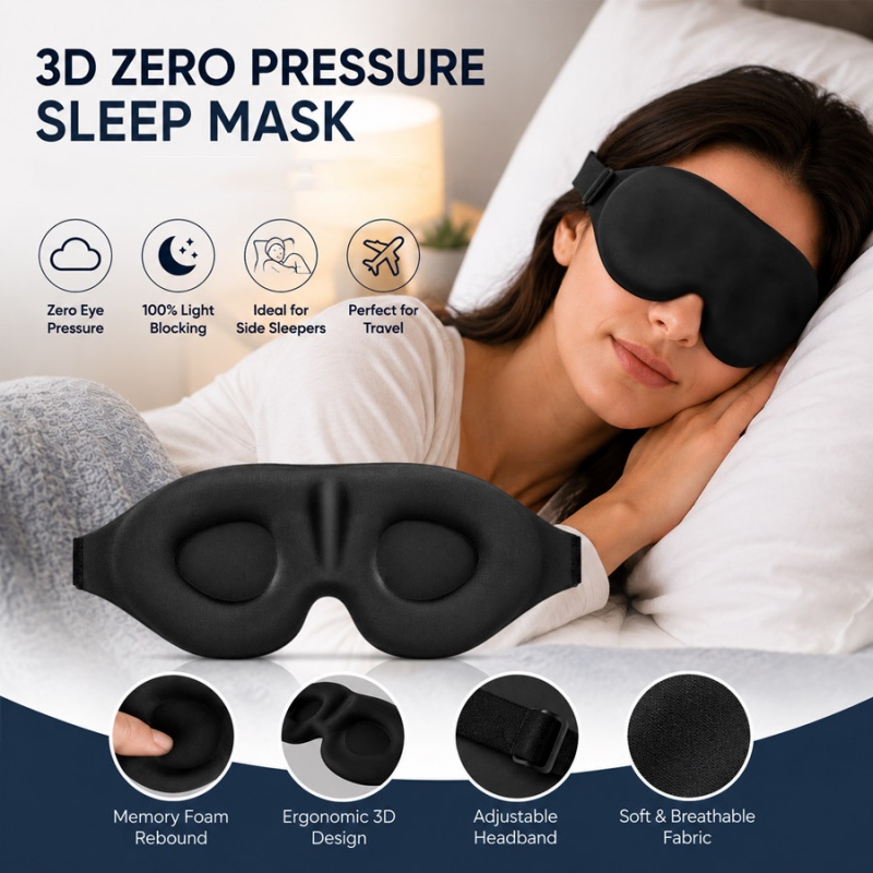 3D Printing Mask - หน้ากากปิดตา 3 มิติ ป้องกันแสง นุ่มสบาย ไม่กดดวงตา