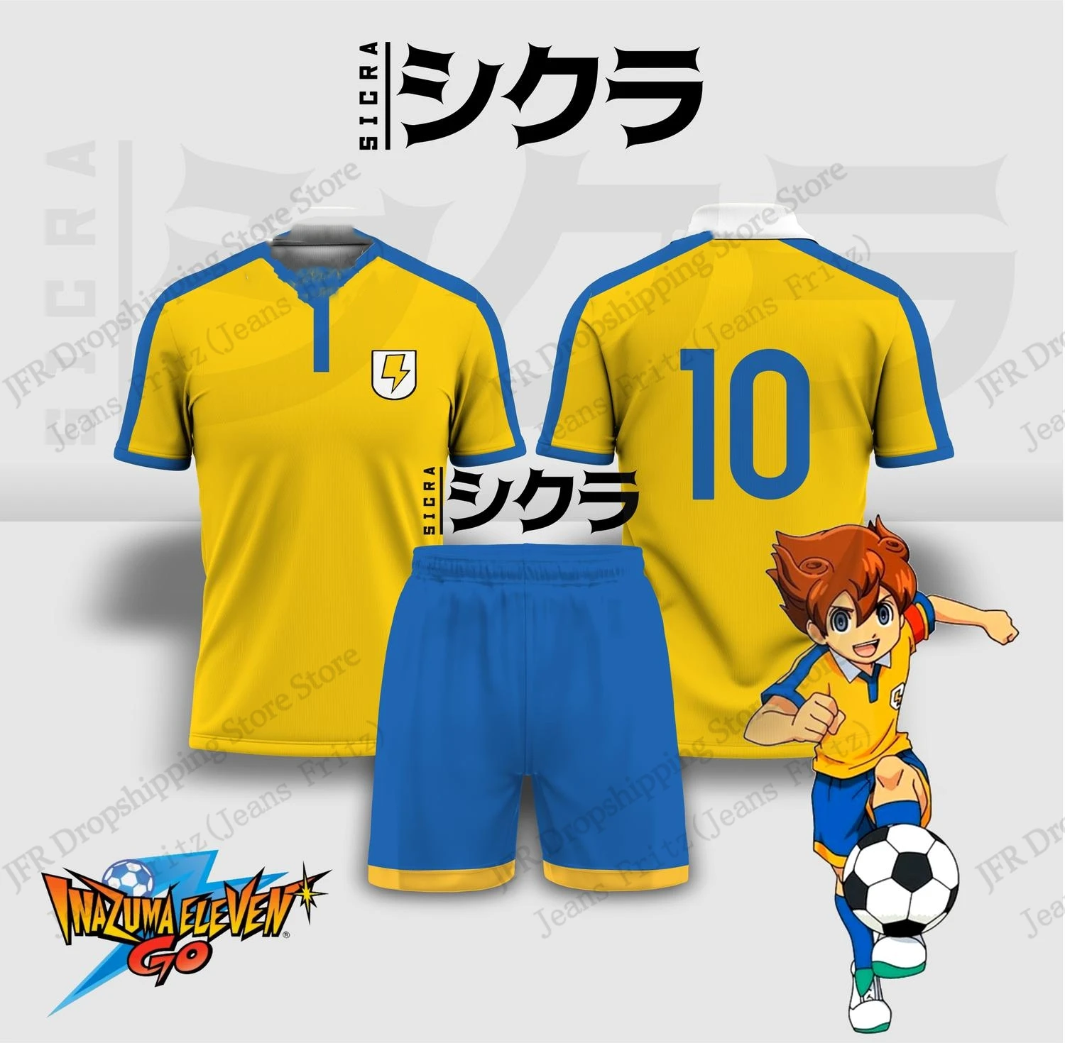 3D Printing Jersey - ชุดเสื้อเจอร์ซีย์ อินาซึมะ อีเลฟเว่น อนิเมะ ฟุตบอล 3