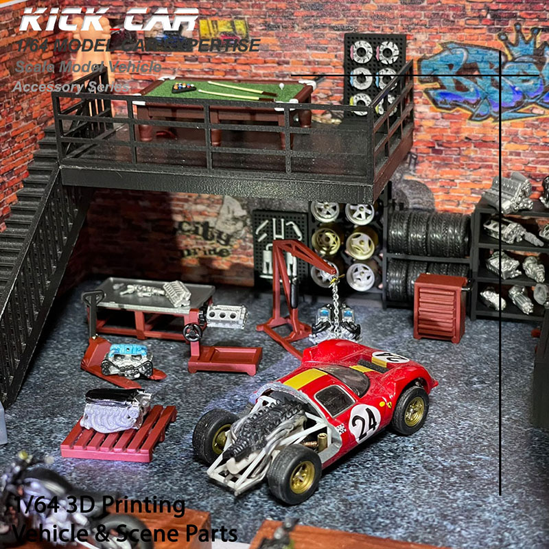 3D Printing Diecast Cars - Dayu 1/64โมเดลรถของเล่นจำลองสถานการณ์จำลองเครื่องมือซ่อมบำรุงรักษาร้านร้าน3D ฉากการพิมพ์เครื่องมือซ่อมแซม