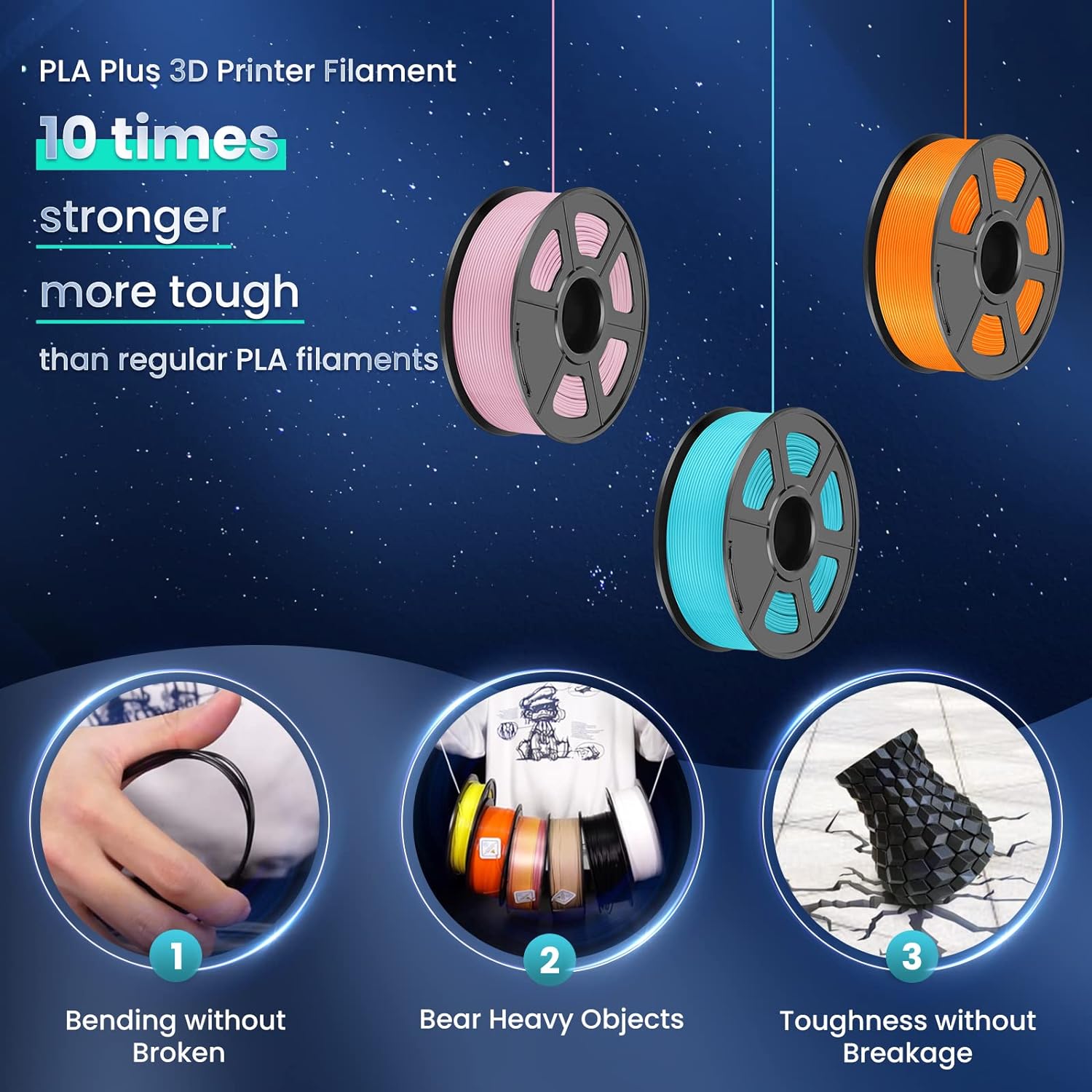 SUNLU 10 กก. เส้นพลาสติก PLA/P - 3D Printing Nylon Filament บทวิจารณ์และราคา