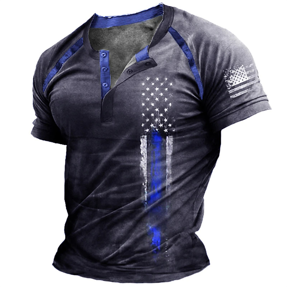 เสื้อเชิ้ตเฮนรี่พิมพ์ลายธงชาติ - 3D Printing Jersey บทวิจารณ์และราคา